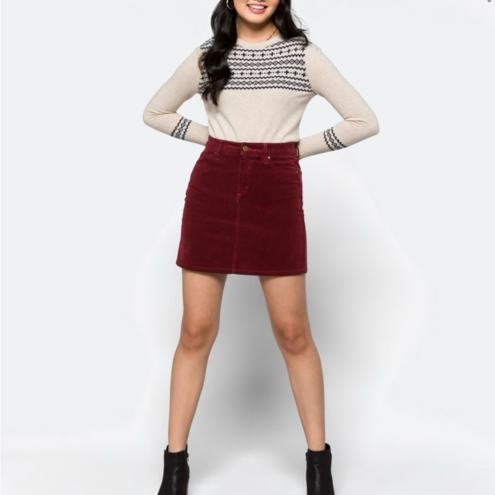Market & Spruce Burgundy Mini Skirt